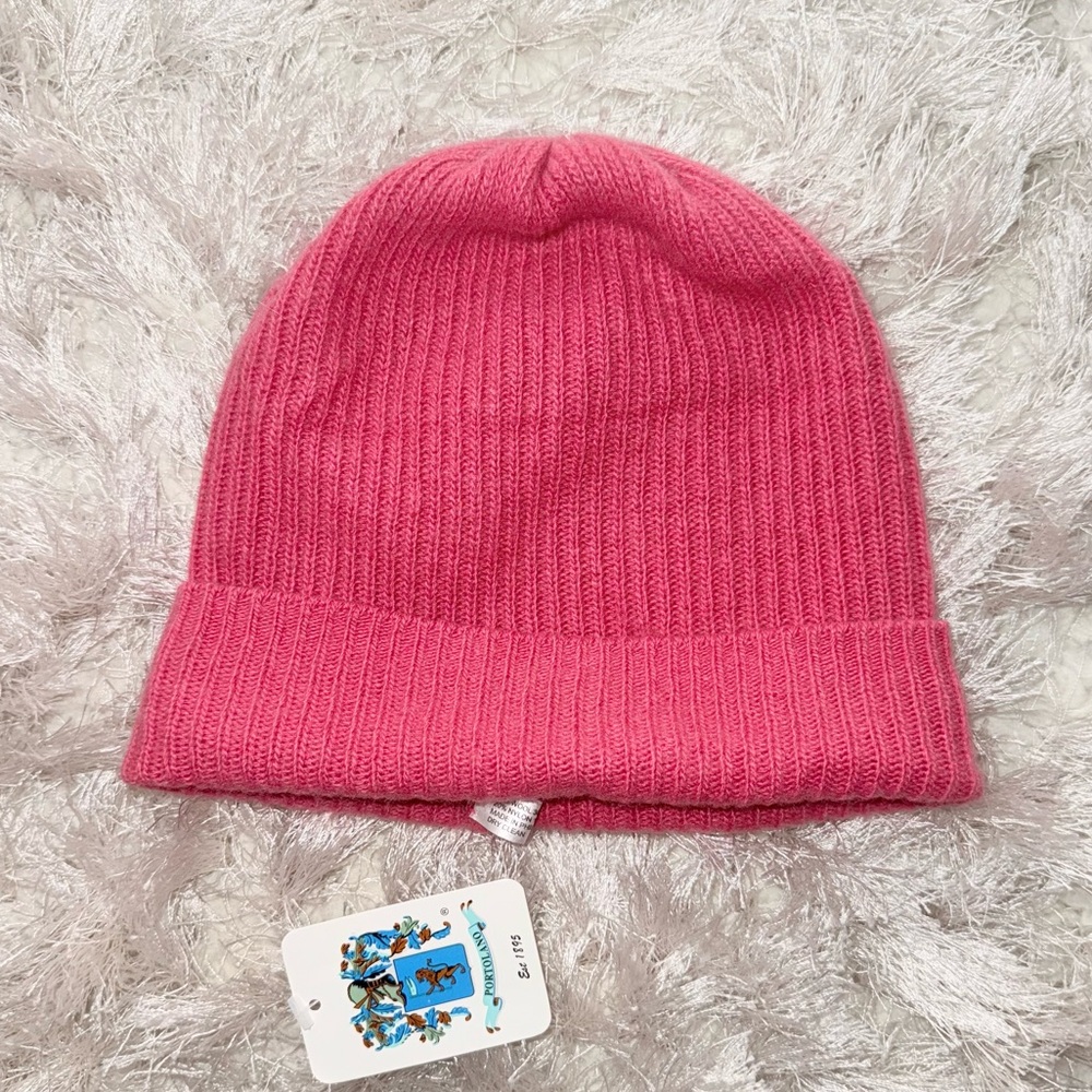 Portolano Vibrant Pink Cashmere Blend Beanie